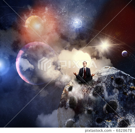 business man meditating business man meditating 6828678