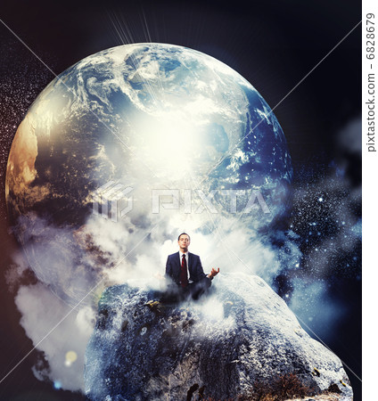 business man meditating business man meditating 6828679