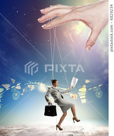 Business woman marionette 6829234