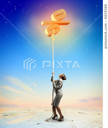 Image of businesswoman climbing the rope Image of businesswoman climbing the rope 6829366