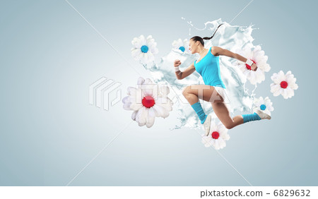 Image of sport woman jumping Image of sport woman jumping 6829632