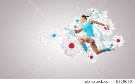 Image of sport woman jumping Image of sport woman jumping 6829680
