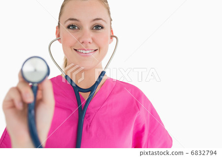 Doctor using a stethoscope Doctor using a stethoscope 6832794