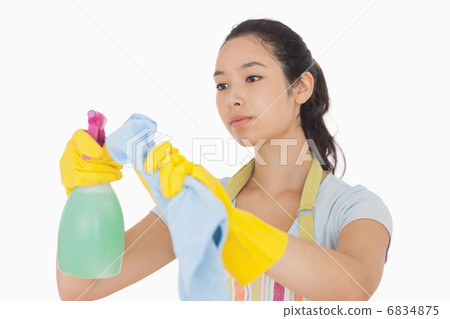Woman wiping surface 6834875