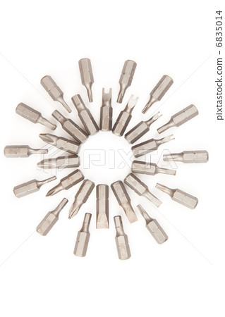 Different drill attachments in a circle 6835014