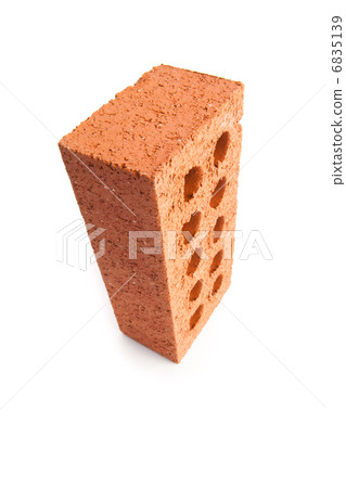 Standing red brick with ten holes 6835139