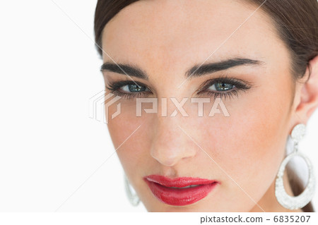 Woman having red lipstick Woman having red lipstick 6835207
