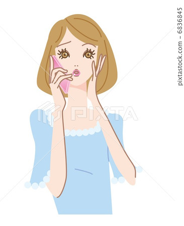 Worried face woman talking on mobile Worried face woman talking on mobile 6836845