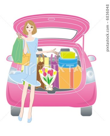 A woman who came shopping by car 6836848