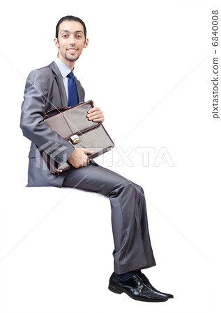 Man with briefcase on white 6840008