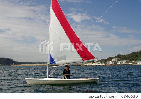 Landscape with a yacht 6840530