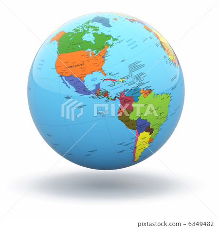 Political world globe on white background. 3d Political world globe on white background. 3d 6849482
