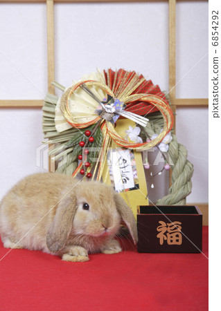 Shimeji and rabbit New Year's Day 6854292