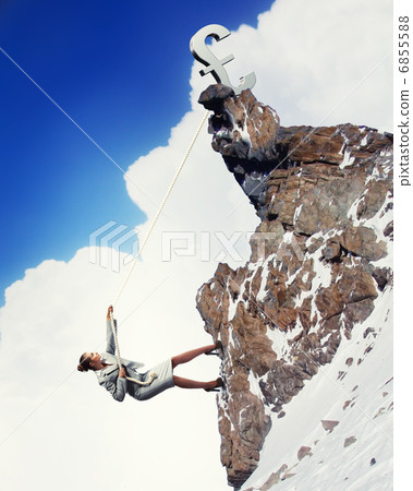businesswoman climbing mountain businesswoman climbing mountain 6855588