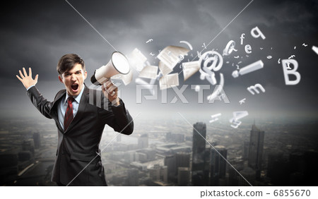 businessman with megaphone 6855670