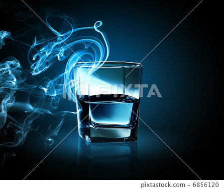 Glass of blue cocktail Glass of blue cocktail 6856120