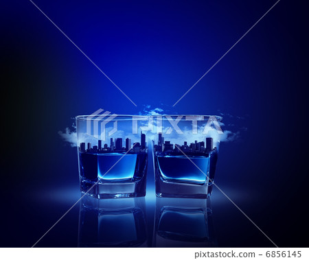 Two glasses of blue liquid Two glasses of blue liquid 6856145