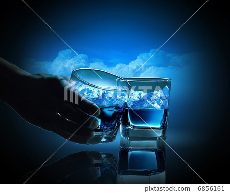 Two glasses of blue liquid Two glasses of blue liquid 6856161