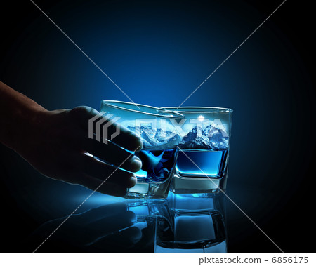 Two glasses of blue liquid Two glasses of blue liquid 6856175