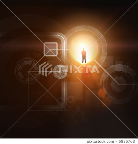 Businessman silhouette in media picture Businessman silhouette in media picture 6856768