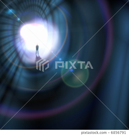 Silhouette of businessman in tunnel Silhouette of businessman in tunnel 6856791