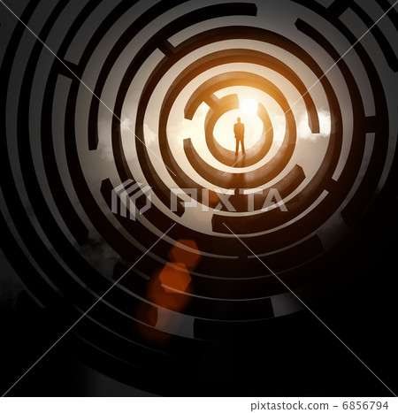 Silhouette of businessman in maze Silhouette of businessman in maze 6856794