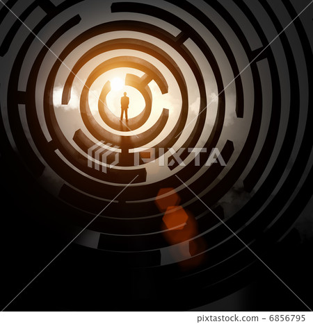 Silhouette of businessman in maze Silhouette of businessman in maze 6856795