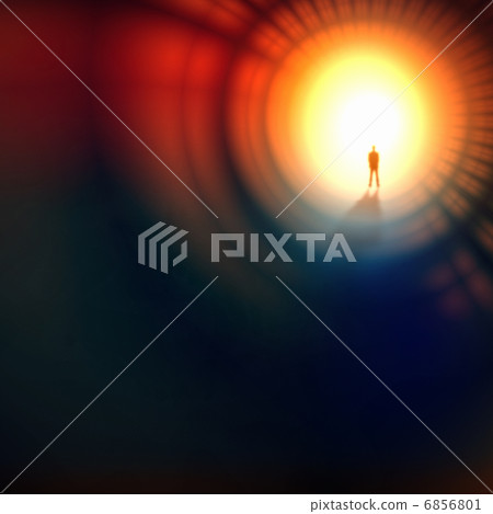 Silhouette of businessman in tunnel Silhouette of businessman in tunnel 6856801