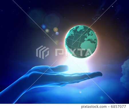Image of earth planet on hand 6857077