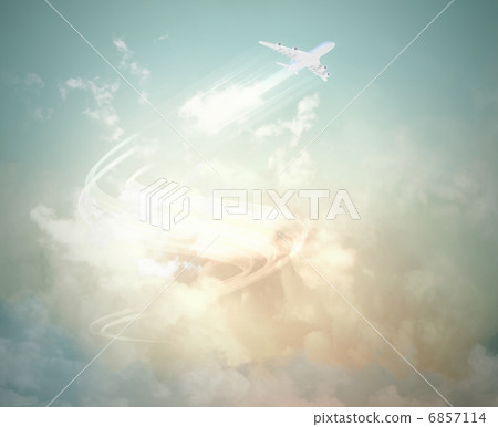 Image of airplane in sky Image of airplane in sky 6857114