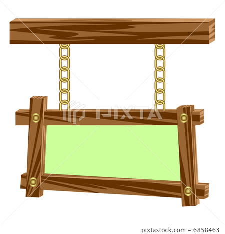 Wooden frameworks on chains. 6858463