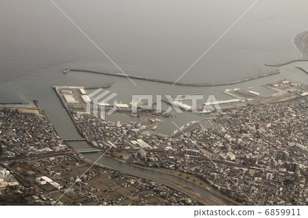 Aerial view of Yaizu fishing port in Shizuoka prefecture 6859911