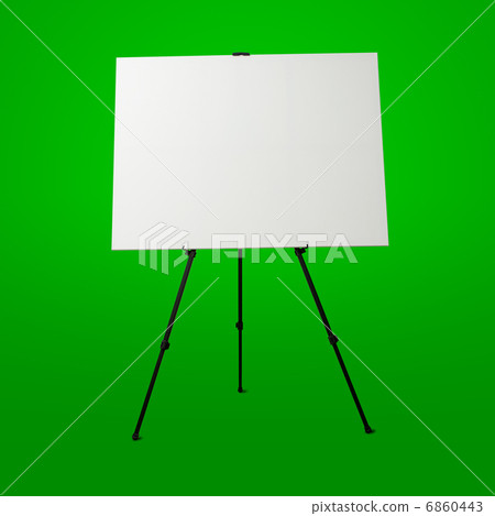 Blank Canvas on Easel Stand. Art Studio Empty Background Blank Canvas on Easel Stand. Art Studio Empty Background 6860443