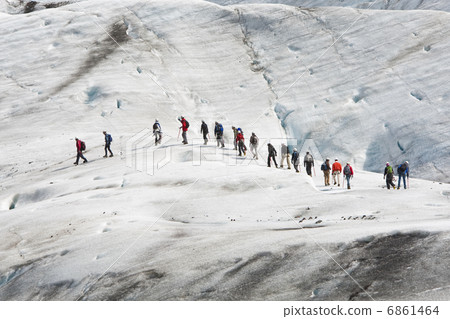 A Group Of Climbers on The Vatnajokull Glacier Iceland A Group Of Climbers on The Vatnajokull Glacier Iceland 6861464
