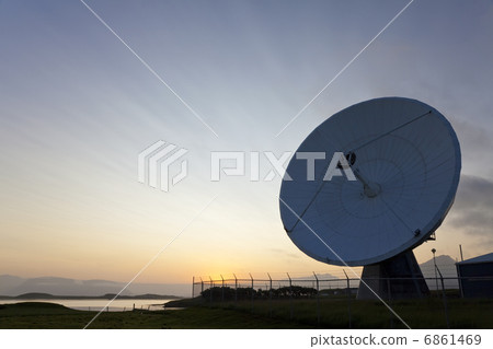 Radio Telescope at Sunset 6861469