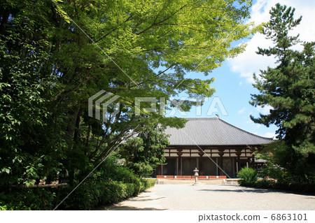 Maple and Toshodaiji temple Kondo 6863101