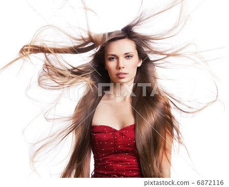 young woman with long dynamic hair young woman with long dynamic hair 6872116