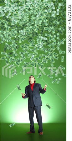 businessman catchs flying banknotes businessman catchs flying banknotes 6872132