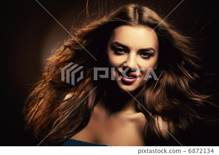 attractive smiling cute woman with long hair attractive smiling cute woman with long hair 6872134