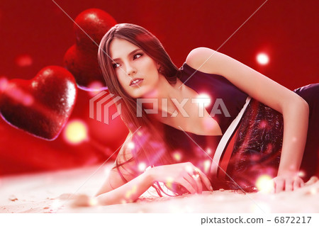 Saint Valentine day woman on the sand Saint Valentine day woman on the sand 6872217