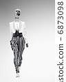 fashion woman in striped pantaloons 6873098