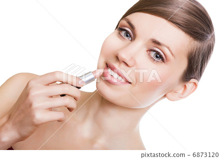 cute woman with lipstick 6873120