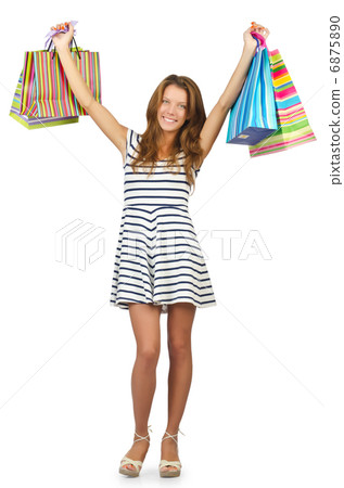 Happy girl after great shopping Happy girl after great shopping 6875890