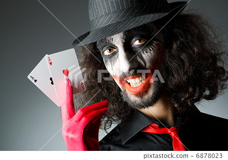Joker with cards in studio shoot 6878023