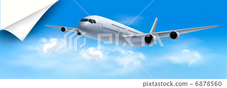 Travel background with airplane and white clouds Travel background with airplane and white clouds 6878560