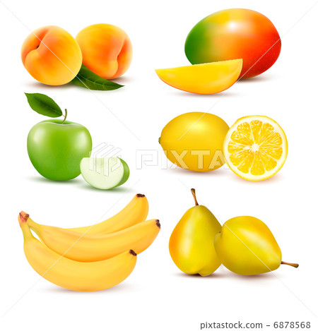 Big set of fresh fruit. Vector Big set of fresh fruit. Vector 6878568