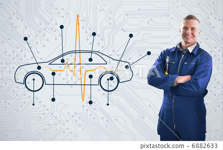 Auto mechanic under car Auto mechanic under car 6882633