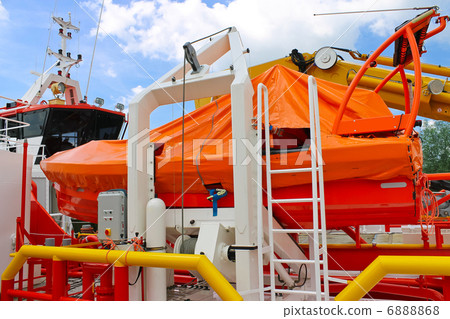 Lifeboat on a modern ship 6888868