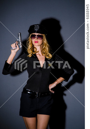 Woman police in the concept 6888945