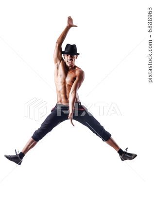 Muscular dancer isolated on white 6888963